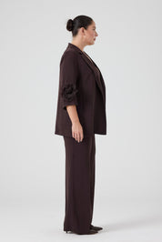 Ceket Pantolon Üçlü Takım Kahve