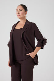 Ceket Pantolon Üçlü Takım Kahve