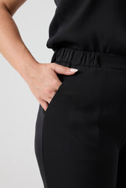 Jakarlı Gömlek - Bluz Pantolon Takım Siyah