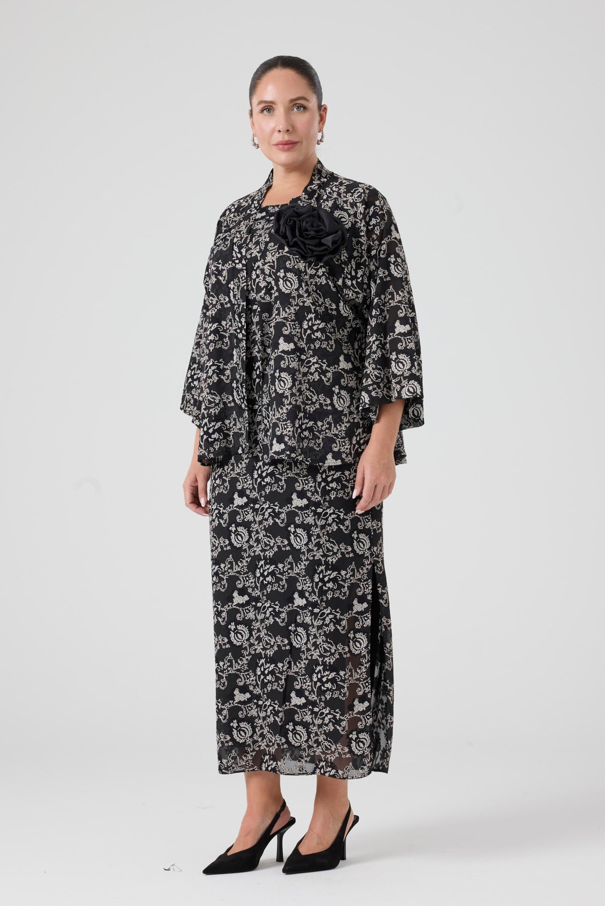 Yakma Saten İkili takım Bej