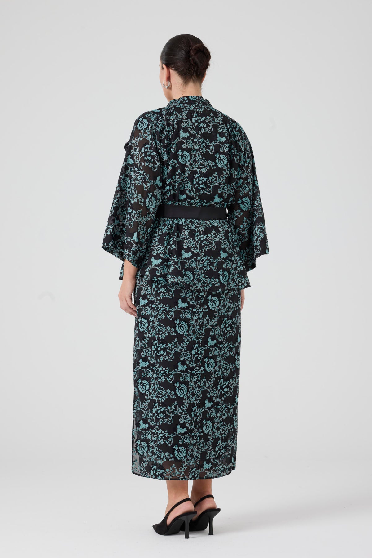 Yakma Saten İkili Takım Yeşil