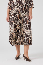 Eteği Piliseli Floş Viskon Takım Kahve