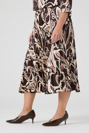 Eteği Piliseli Floş Viskon Takım Kahve