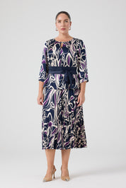 Eteği Piliseli Floş Viskon Takım Lacivert