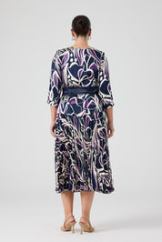 Eteği Piliseli Floş Viskon Takım Lacivert