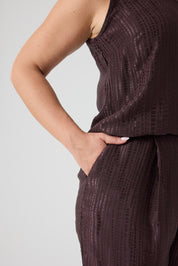 Jakarlı Floş Viskon Üçlü Takım Kahve