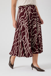 Desenli Üçlü Takım Bordo