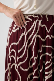 Desenli Üçlü Takım Bordo