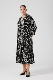 Desenli Üçlü Takım Siyah