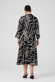 Desenli Üçlü Takım Siyah