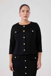 Düğme Detaylı Etek Bluz Takım