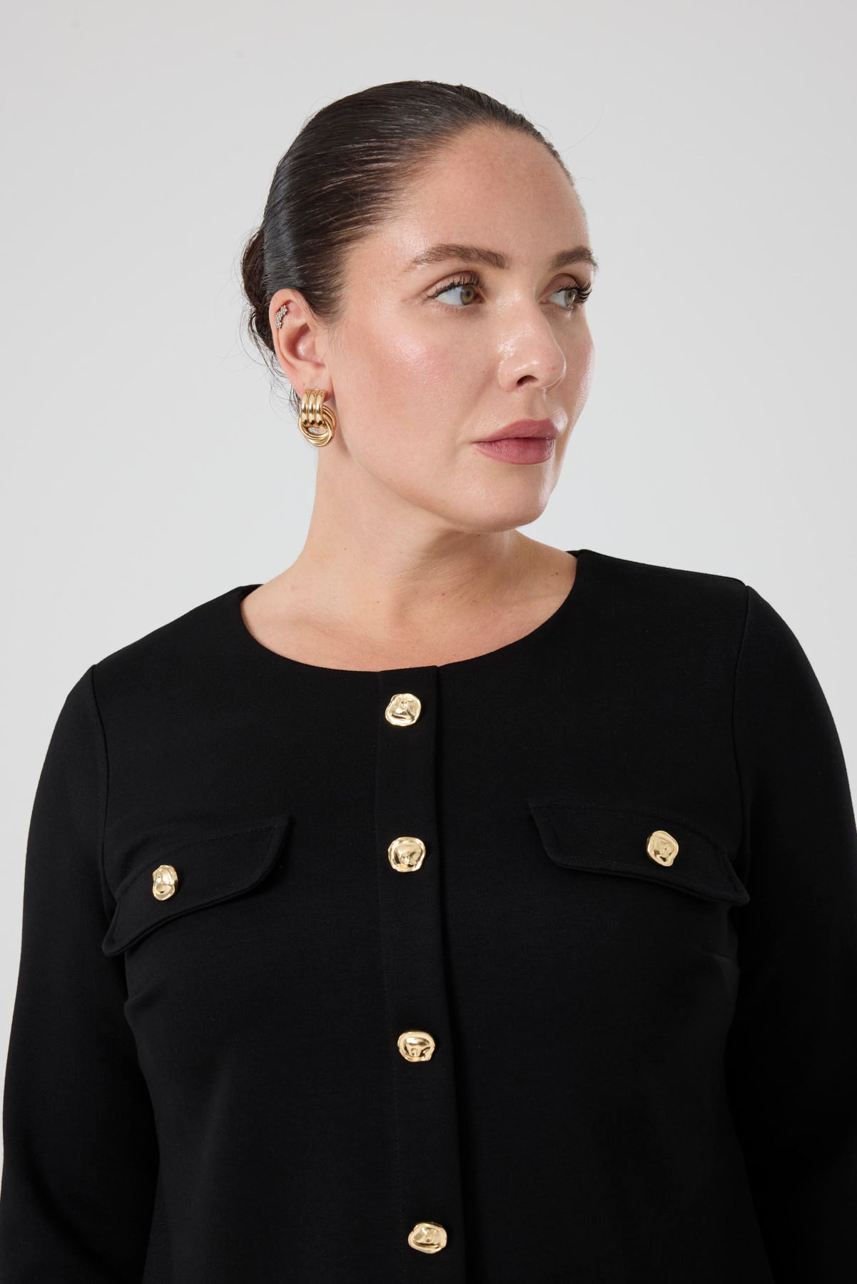 Düğme Detaylı Etek Bluz Takım