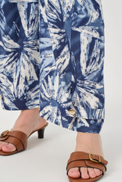 Desenli Flamlı Tensel ikili Takım İndigo
