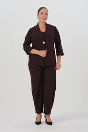 Gabardin İkili Takım Mürdüm