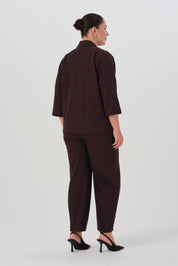 Gabardin İkili Takım Mürdüm