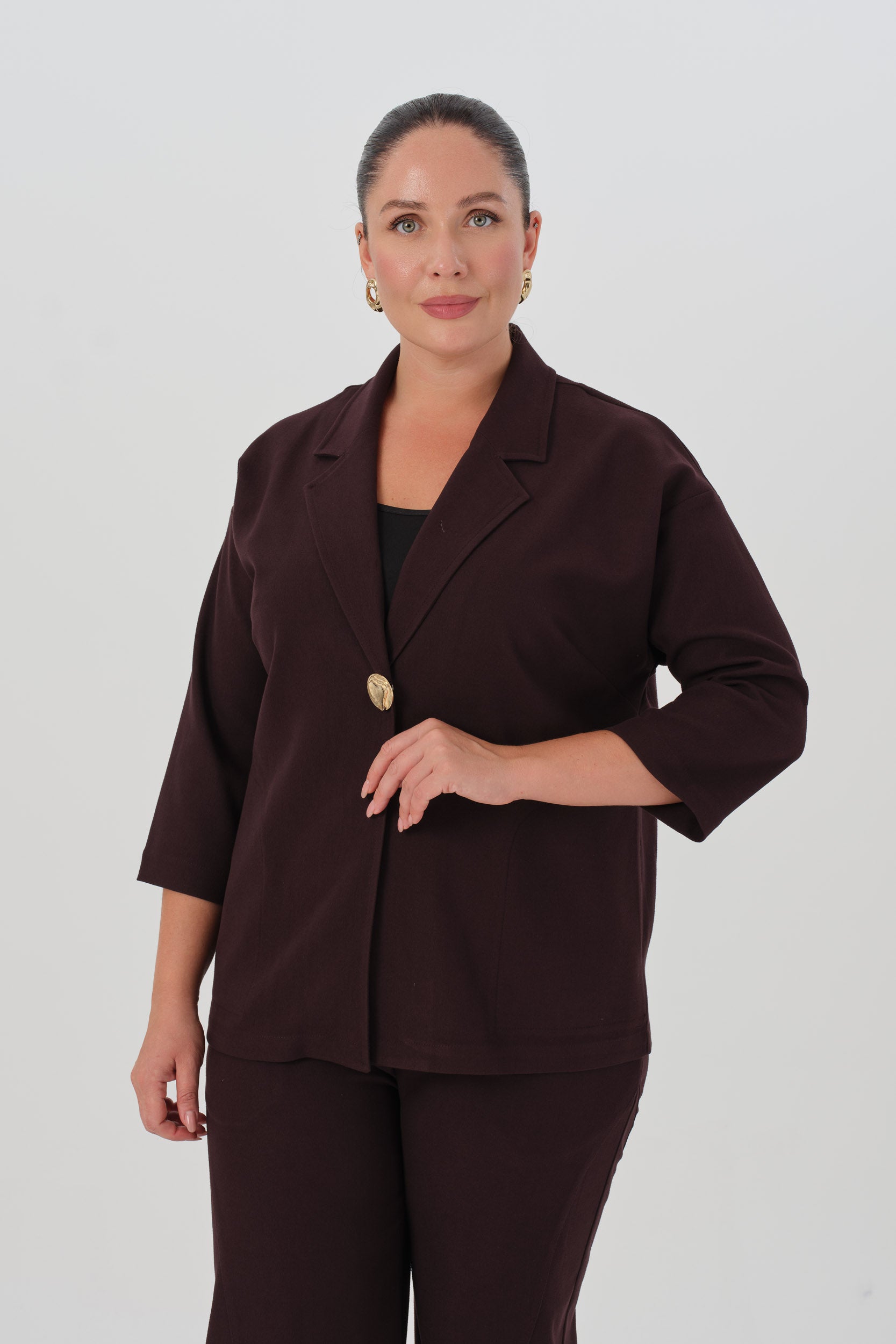 Gabardin İkili Takım Mürdüm