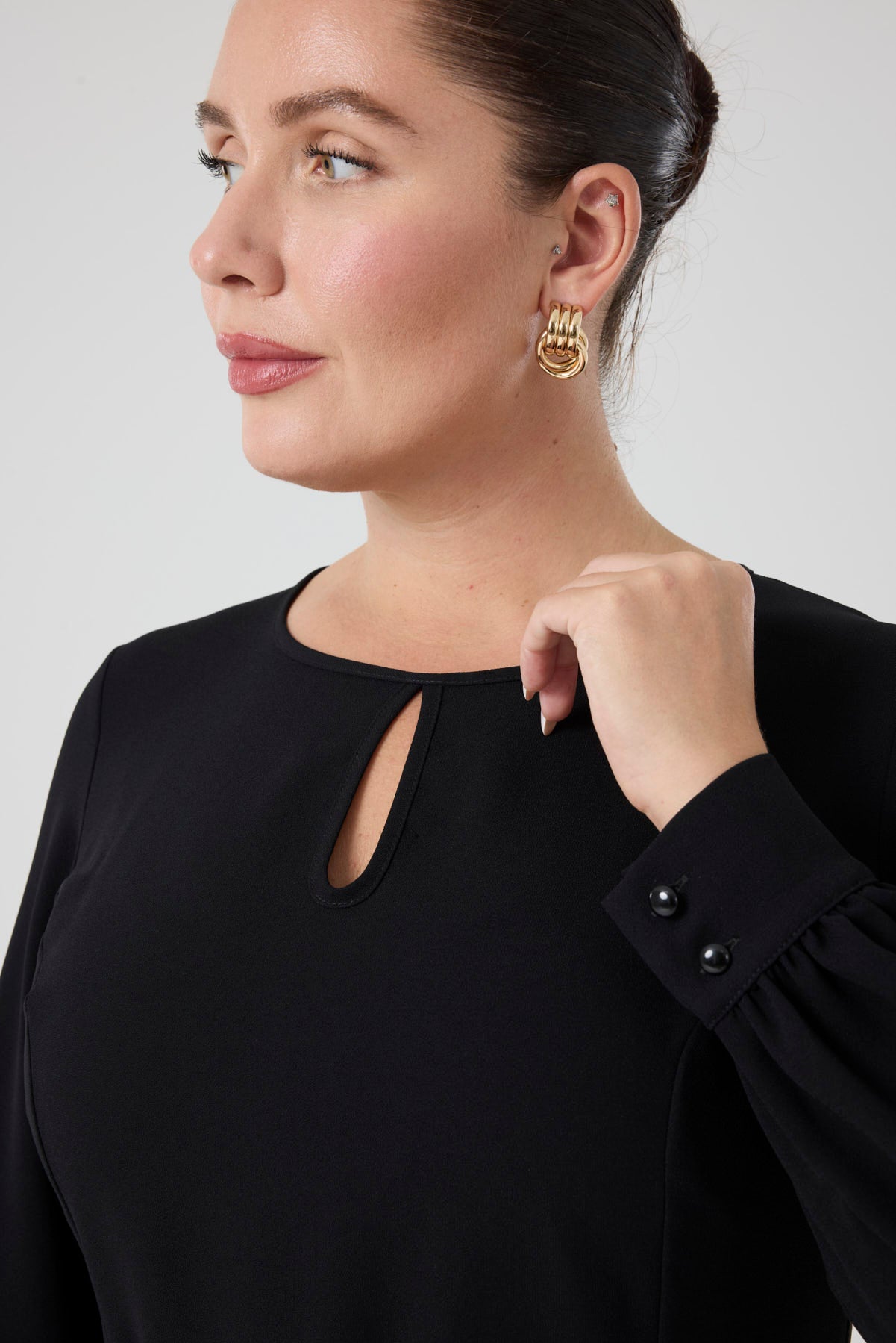 Saten Kemerli Kloş Elbise Siyah