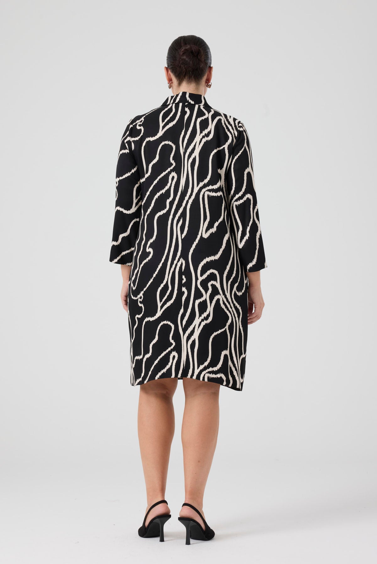 Desenli Rahat Elbise  Siyah