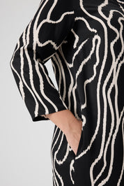 Desenli Rahat Elbise  Siyah