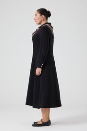 Maxi Boy Gömlek Elbise Siyah