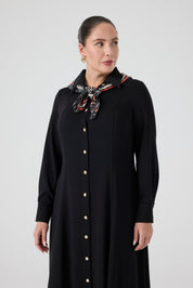 Maxi Boy Gömlek Elbise Siyah