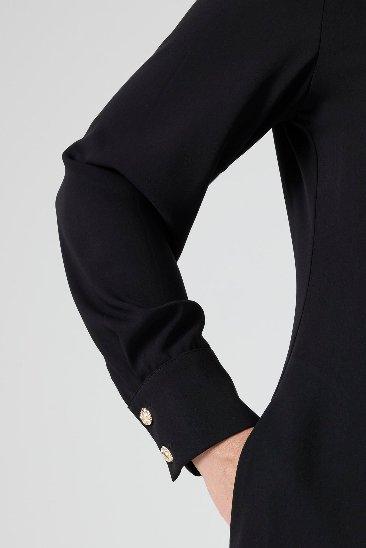 Maxi Boy Gömlek Elbise Siyah