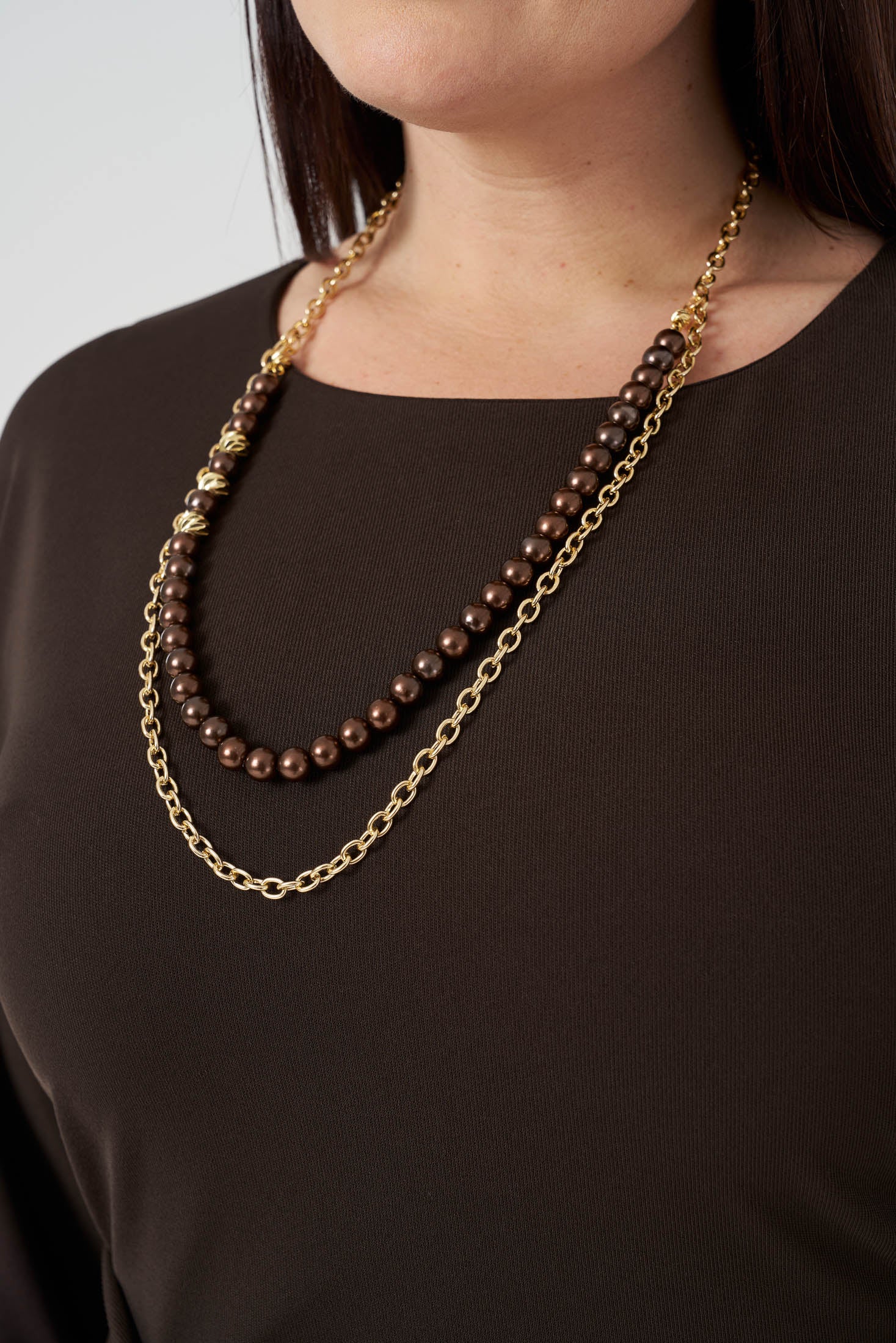 Büzgü Detaylı Elbise Kahve