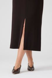 İşleme Deteylıı Rahat Elbise Kahve