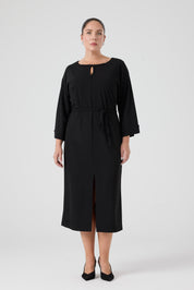 İşleme Deteylıı Rahat Elbise Siyah