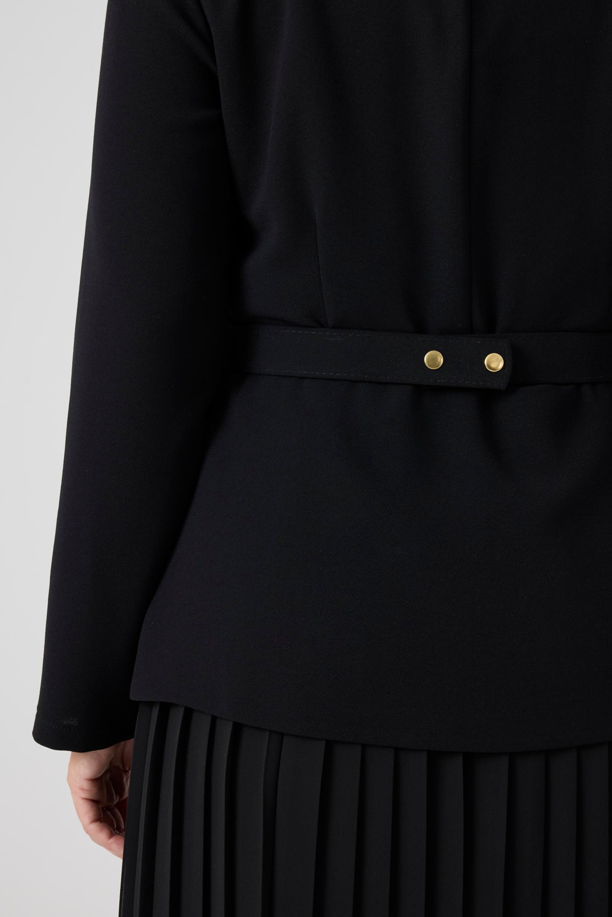 Eteği Piliseli Elbise Siyah