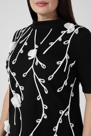 Nakış ve İşleme Detaylı Elbise Siyah