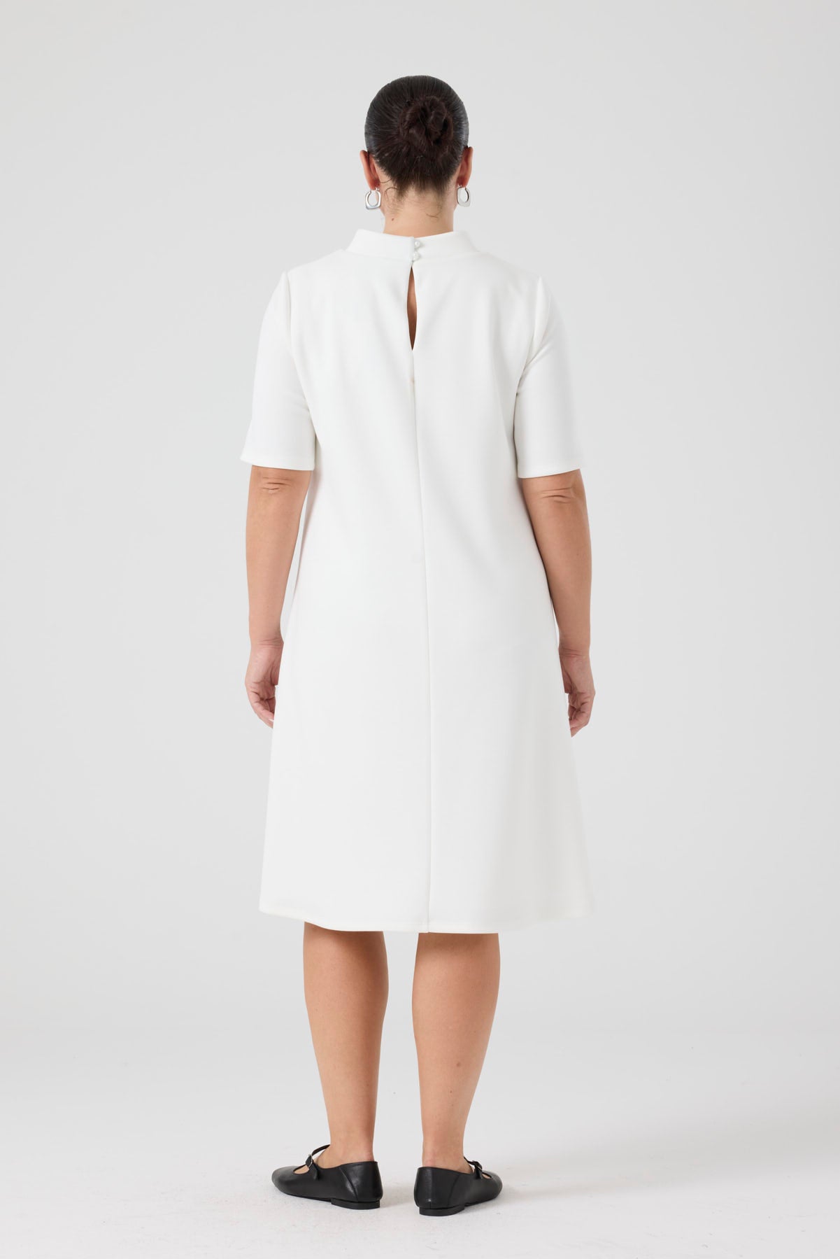 Nakışlı Örme Elbise Ekru