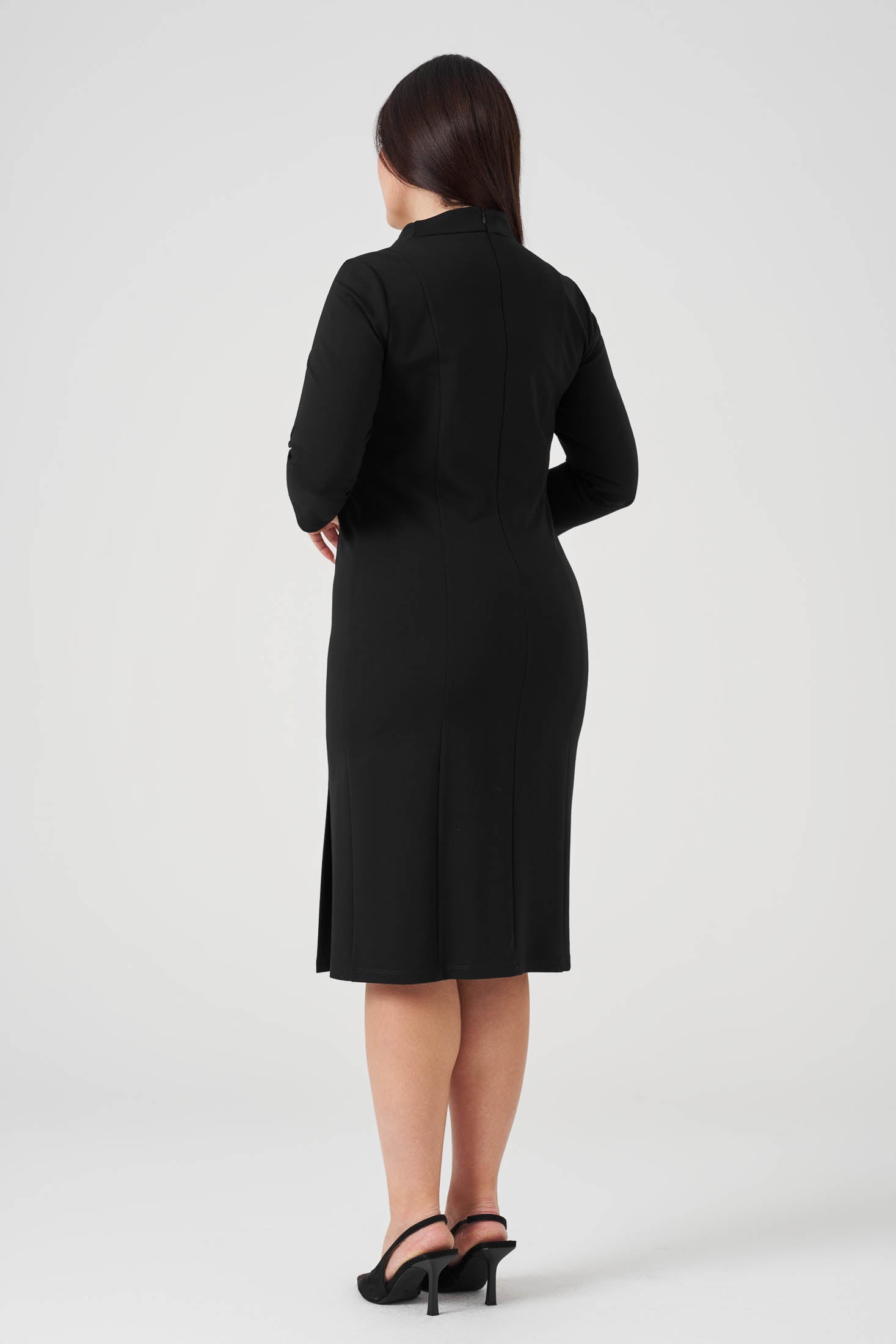 Ekru Garnili Fit Elbise Siyah