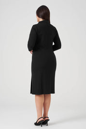 Ekru Garnili Fit Elbise Siyah