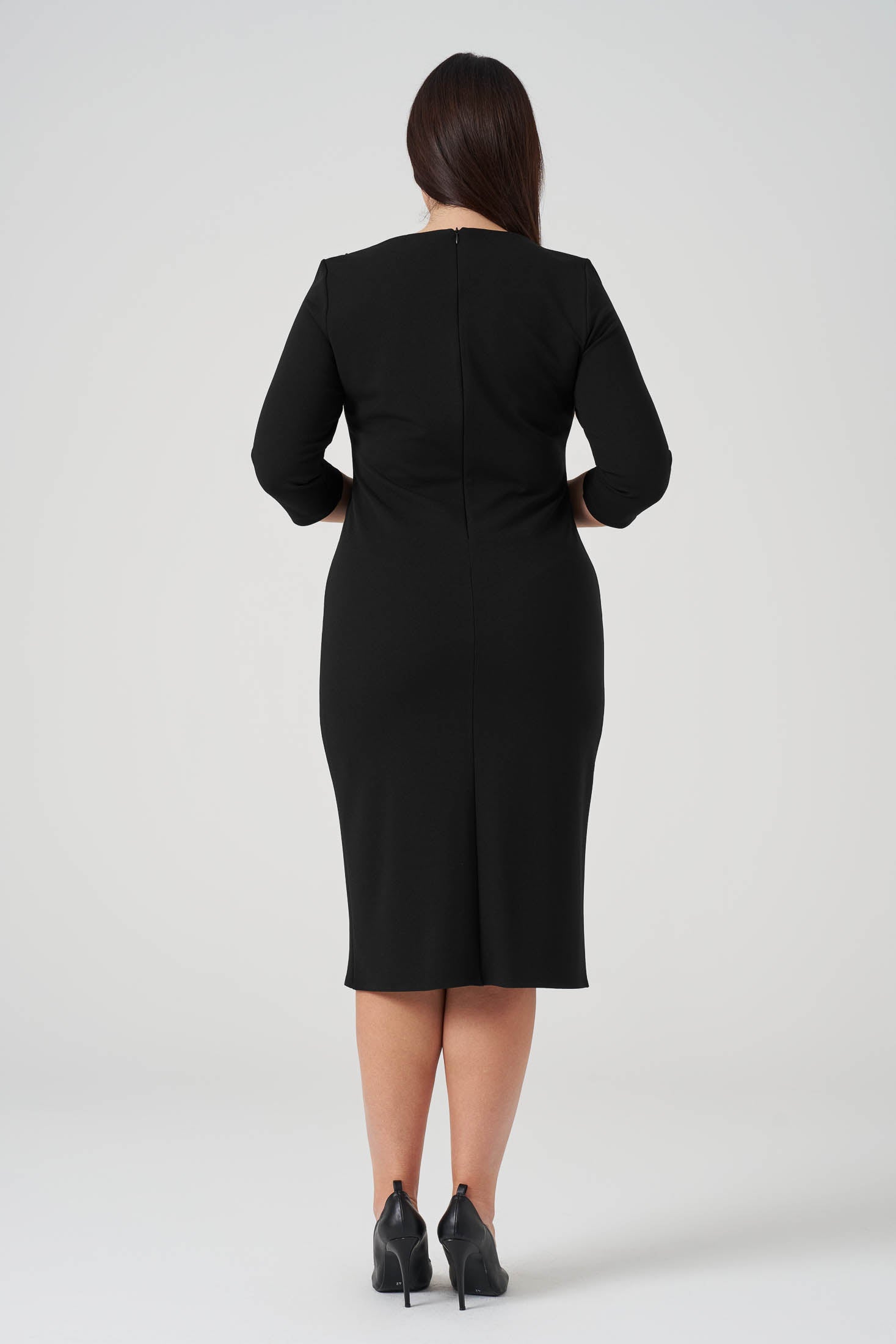 Yaka Detaylı işlemeli Elbise Siyah