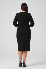 Yaka Detaylı işlemeli Elbise Siyah