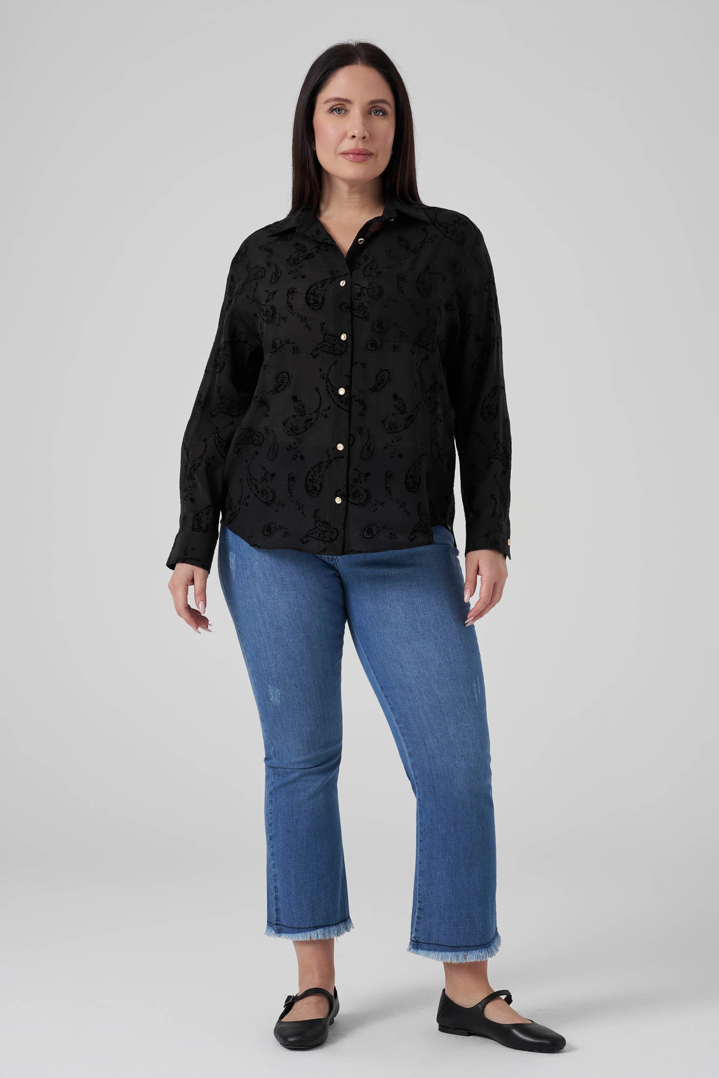 Yüksek Bel Çan Paça Kot Pantolon Lacivert