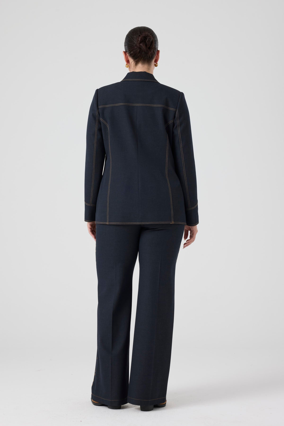 Likralı Kot Ceket Lacivert